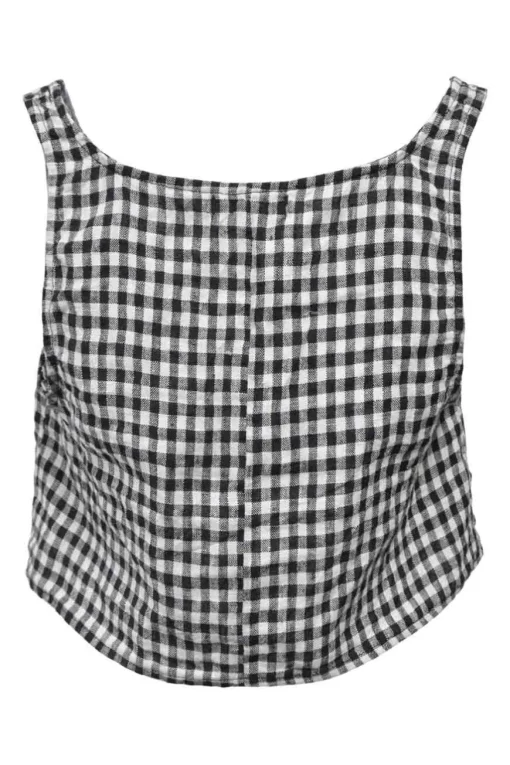 Two-tone gingham swing-style camisole and maxi A-line skirt