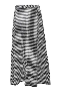 Two-tone gingham swing-style camisole and maxi A-line skirt