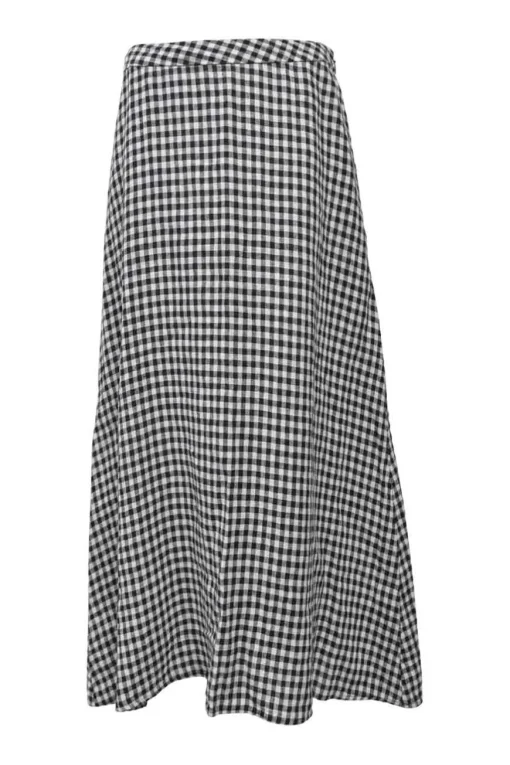 Two-tone gingham swing-style camisole and maxi A-line skirt