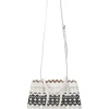 Two-tone laser-cut leather shopper tote with detachable shoulder strap