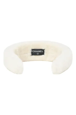 Two-tone logo shearling headband