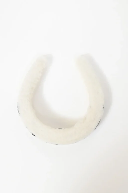 Two-tone logo shearling headband