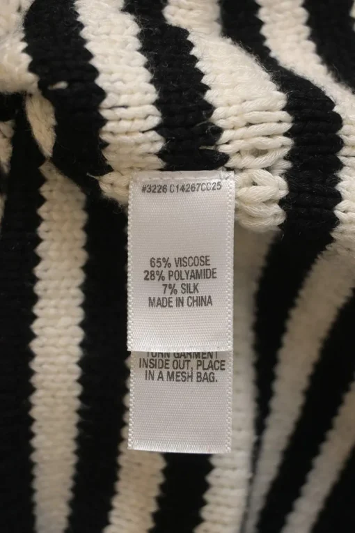 Two-tone metallic viscose-blend striped knit button-front cardigan jacket