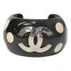 Two-tone resin and metal Coco Mark polka dot bangle