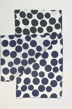 Two-tone reversible polka dot print scarf