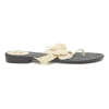 Two-tone rubber camellia thong sandals with matelassé insole and contrasting Coco Mark heel motif
