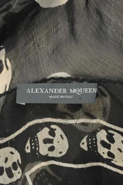 Two-tone semi-sheer skull print scarf