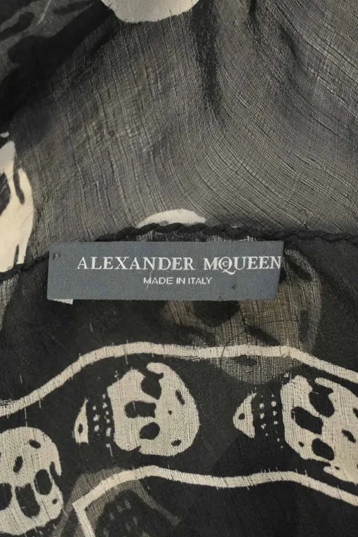 Two-tone semi-sheer skull print scarf