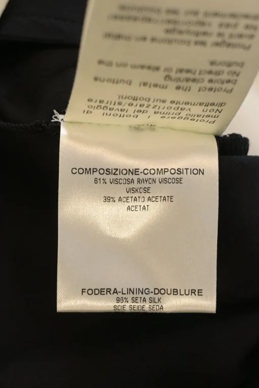 Two-tone viscose-blend pull-on high-rise tapered leg trousers with waist adjusters