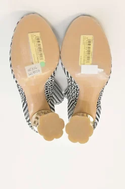 Two-tone woven leather Cerreto round-toe ankle boots with mirrored faceted Flora block heels