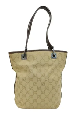 Vintage GG monogram cloth shopper tote bag
