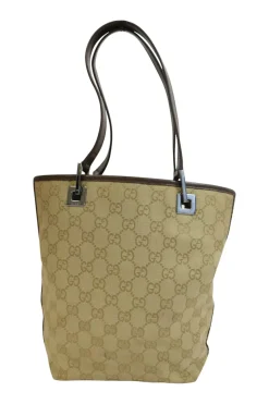 Vintage GG monogram cloth shopper tote bag