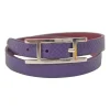 Violet and Rose Extreme Epsom leather Behapi reversibile Double Tour bracelet featuring Hapi buckle closure