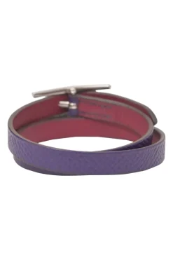 Violet and Rose Extreme Epsom leather Behapi reversibile Double Tour bracelet featuring Hapi buckle closure