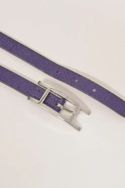 Violet and Rose Extreme Epsom leather Behapi reversibile Double Tour bracelet featuring Hapi buckle closure