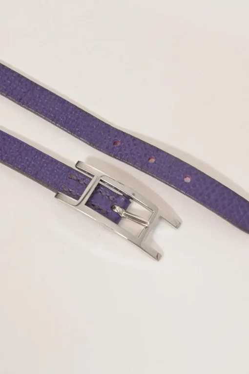 Violet and Rose Extreme Epsom leather Behapi reversibile Double Tour bracelet featuring Hapi buckle closure