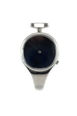 Vivianna 27mm Silver Quartz Bangle Watch With Mirror Dial And Round Cut Diamond Bezel