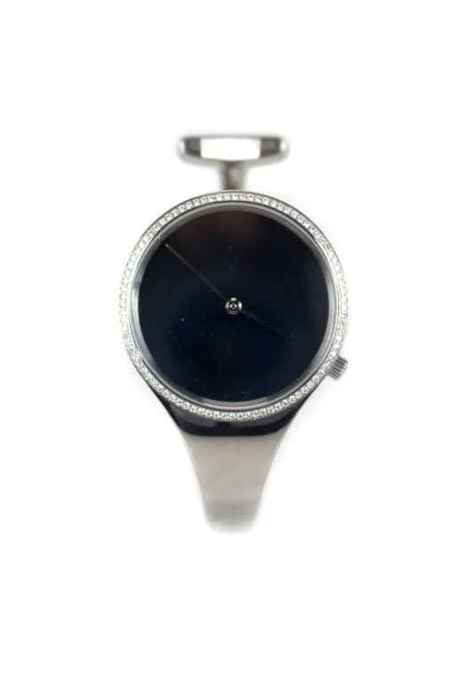 Vivianna 27mm Silver Quartz Bangle Watch With Mirror Dial And Round Cut Diamond Bezel