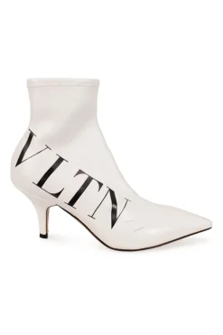 VLTN printed faux leather sock point toe ankle boots