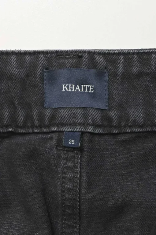 Washed black cotton denim Isla high-rise wide-leg jeans