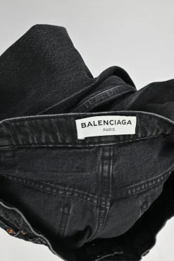 Washed black cotton denim Rockabilly low-rise cropped wide-leg jeans