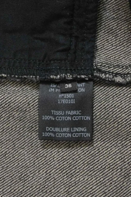Washed black cotton denim empire-waist culotte shorts with exposed zip fly
