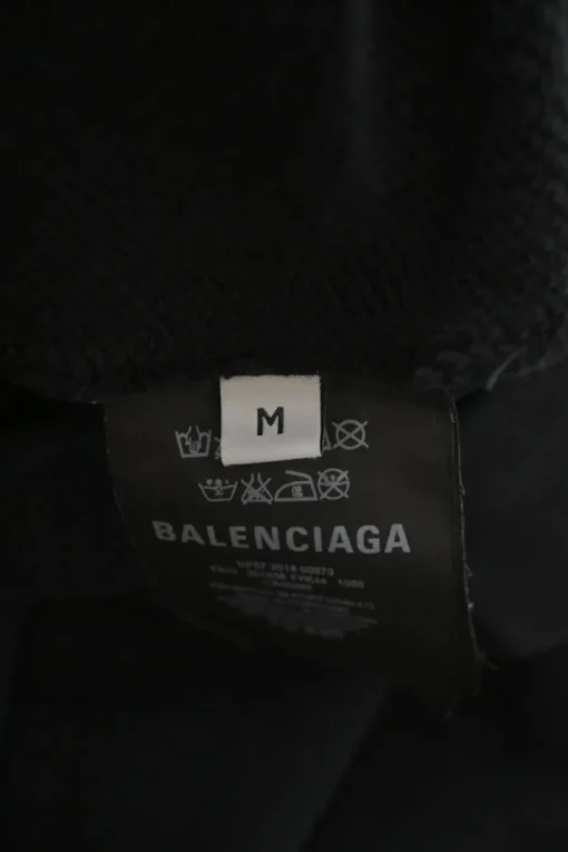 Washed black cotton French terry logo hoodie with kangaroo pocket