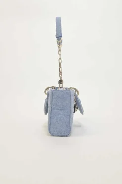 Washed cotton quilted Cannage denim Lady D-Joy bag with two detachable shoulder straps