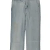Washed indigo cotton denim pull-on mid-rise straight-leg cropped jeans