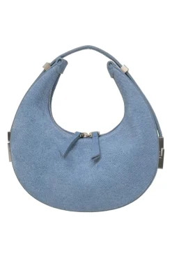 Washed indigo cotton denim Toni hobo bag