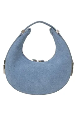 Washed indigo cotton denim Toni hobo bag