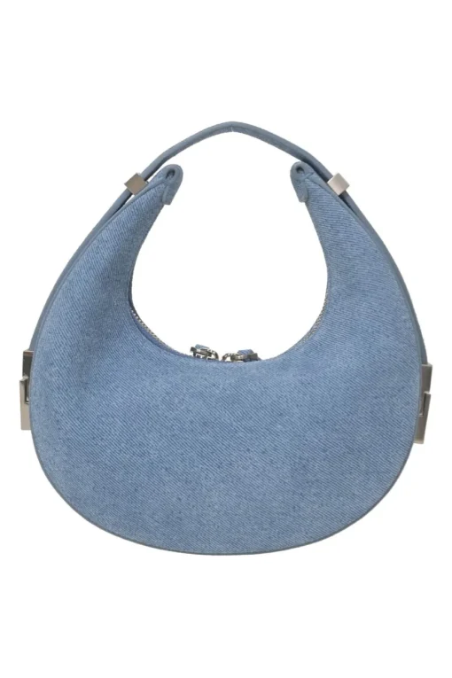 Washed indigo cotton denim Toni hobo bag