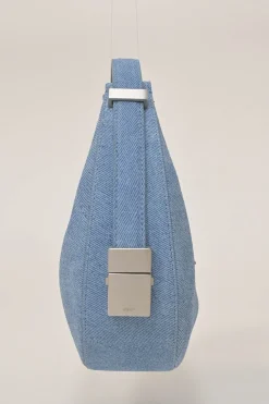 Washed indigo cotton denim Toni hobo bag