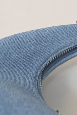 Washed indigo cotton denim Toni hobo bag
