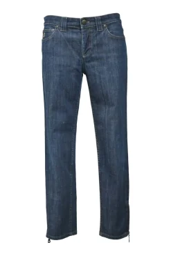 Washed indigo denim low-rise zip-ankle bow leg stove pipe jeans with rear cargo pockets