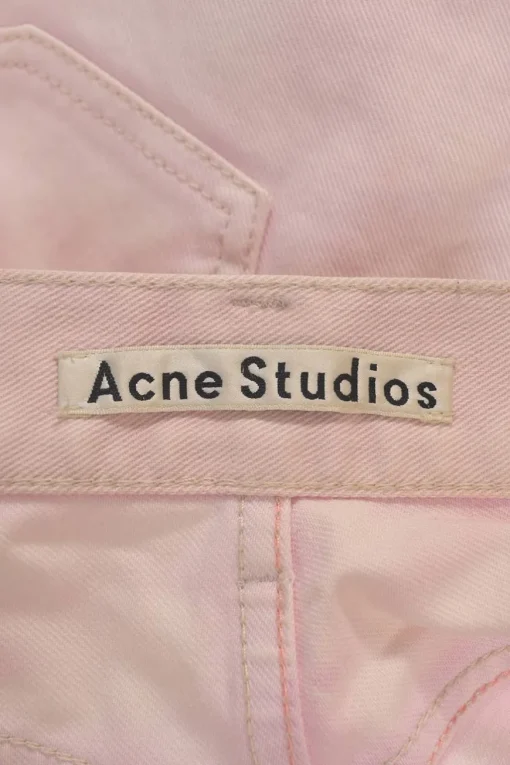 Washed pink paneled raw-edge cotton-blend denim high-rise straight-leg jeans