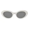 White acetate and tinted polycarbonate Cat Eye S193 oval sunglasses