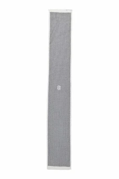 White and navy H Dobby jacquard long scarf