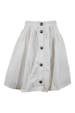 White button up mini skirt