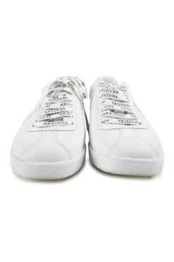 White calfskin and rubber The A low-top logo lace-up ultralight sneaker