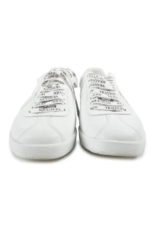 White calfskin and rubber The A low-top logo lace-up ultralight sneaker