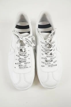 White calfskin and rubber The A low-top logo lace-up ultralight sneaker