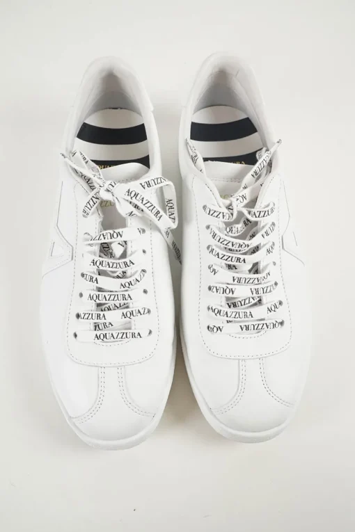 White calfskin and rubber The A low-top logo lace-up ultralight sneaker
