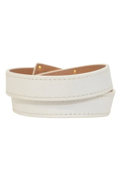 White Chevre Mysore leather Kelly Double Tour bracelet