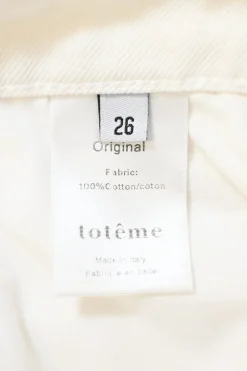 White cotton denim high-rise barrel leg jeans