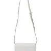 White croc-embossed leather small TB flap bag