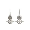 White cubic zirconia embellished silver-tone brass Isabella Orb pendant earrings