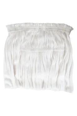 White flowy shirred mini skirt