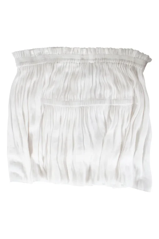 White flowy shirred mini skirt
