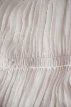 White flowy shirred mini skirt